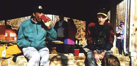 Jim Moore and Bill with post-run refreshments