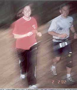 Daughter Andrea with Mike on fourth lap