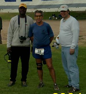 Mike with crew at finish