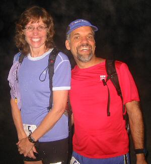 Vicki Kendall with Ed before the start