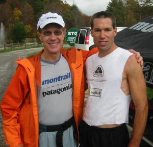 Dave Mackey with David Horton at the finish line