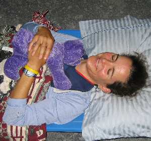 Sophie with her Bear. Photo: Keith Dunn