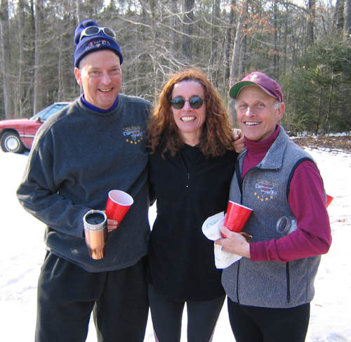 Brian McNiel, Linda Wack, and Gary Knipling at the post-run non-celebration