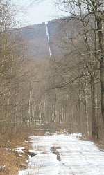 View of trail over Second Mountain from near stream crossing