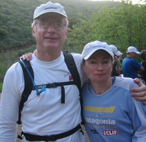 Anstr Davidson and Sue Johnston before start of last day's run.