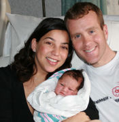 Sophia with new parents