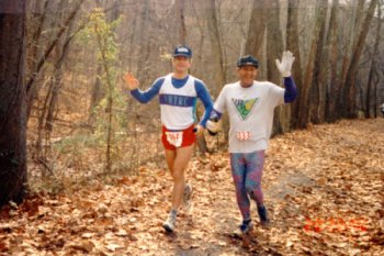Anstr and Chris on the Towpath many years ago